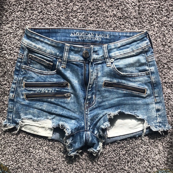 American Eagle Outfitters Pants - American Eagle highrise acid wash ripped shorts